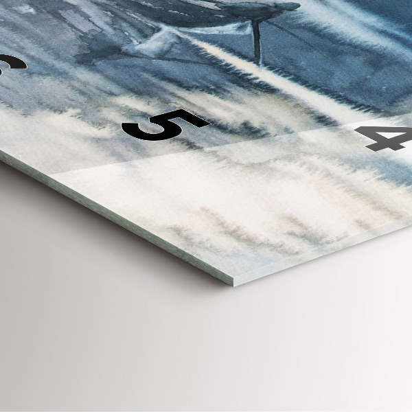 Kwadratowy zegar Zimowe jezioro Łódka