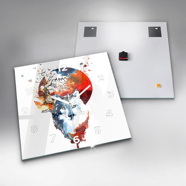 Kwadratowy zegar Wilk i Pełnia