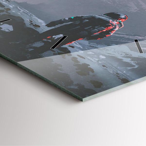 Kwadratowy zegar Astronauci Mleczna Droga