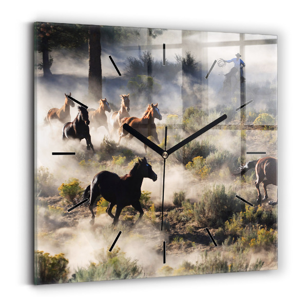 Kwadratowy zegar Stado rozpędzonych koni