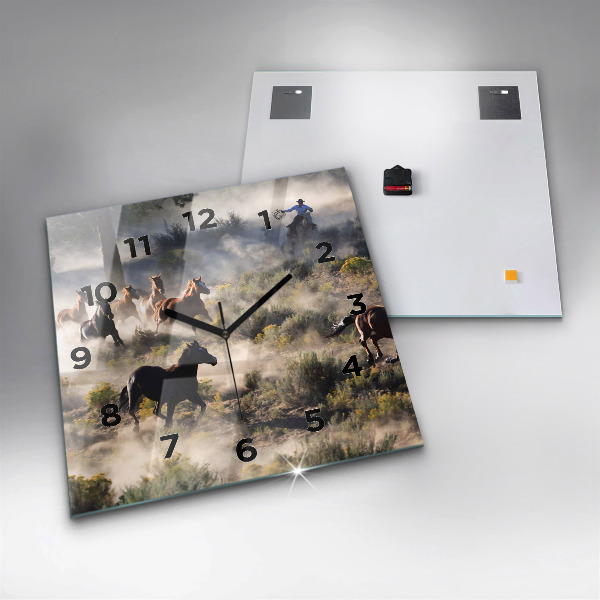 Kwadratowy zegar Stado rozpędzonych koni