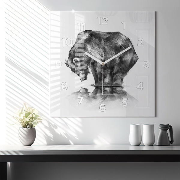 Kwadratowy zegar Rysunkowy niedźwiedź