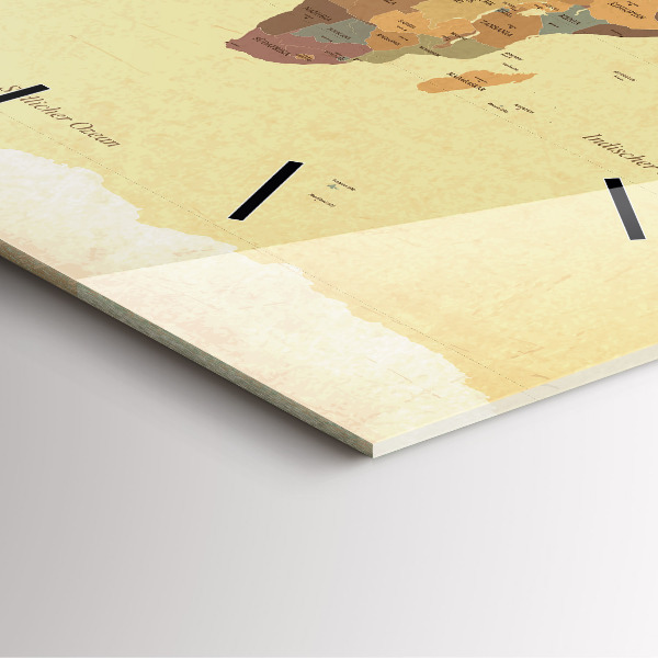 Kwadratowy zegar Mapa świata w stylu vintage