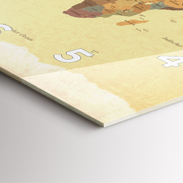 Kwadratowy zegar Mapa świata w stylu vintage