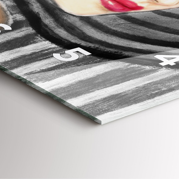 Kwadratowy zegar Kobieta w Czarno bieli