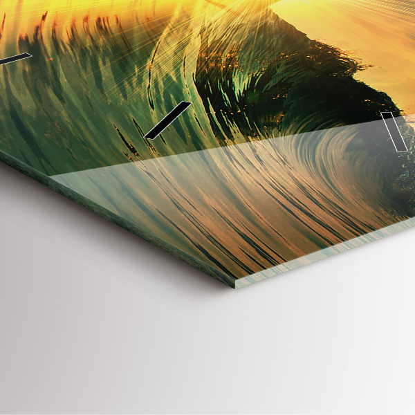 Kwadratowy zegar Perspektywa Fal Zachód Słońca