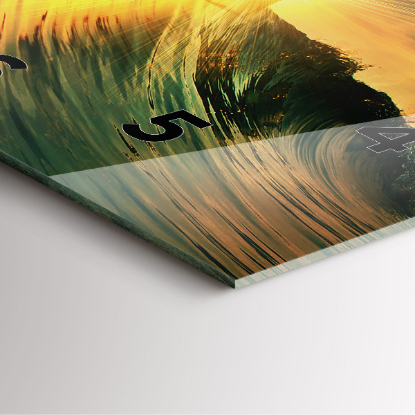 Kwadratowy zegar Perspektywa Fal Zachód Słońca