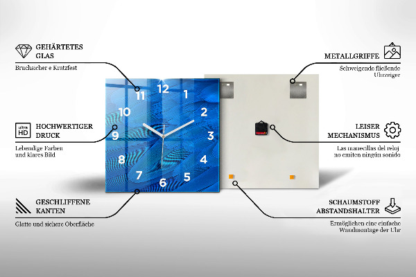 Kwadratowy zegar Twarz w okularach i kapeluszu
