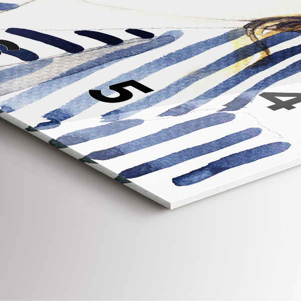 Kwadratowy zegar Twarz w okularach i kapeluszu