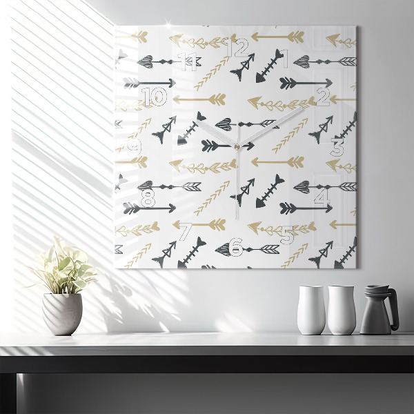 Kwadratowy zegar Geometryczny wzór hipsterski