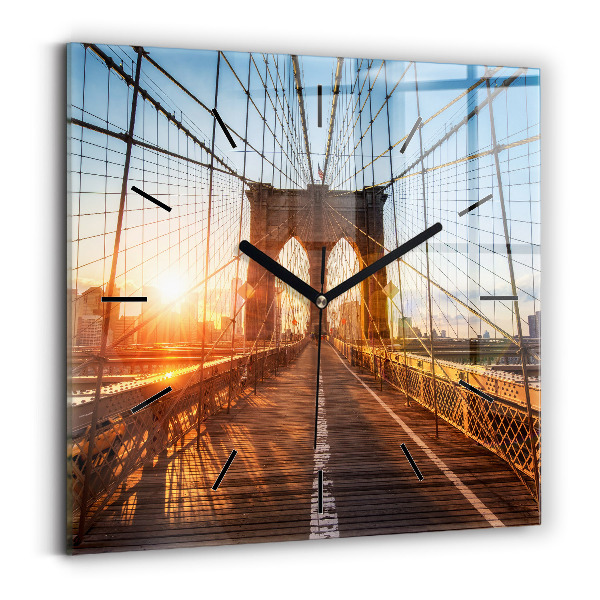 Kwadratowy zegar Most Brookliński NYC