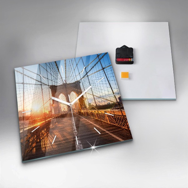 Kwadratowy zegar Most Brookliński NYC