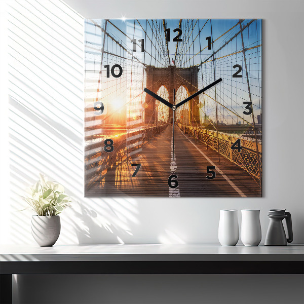 Kwadratowy zegar Most Brookliński NYC