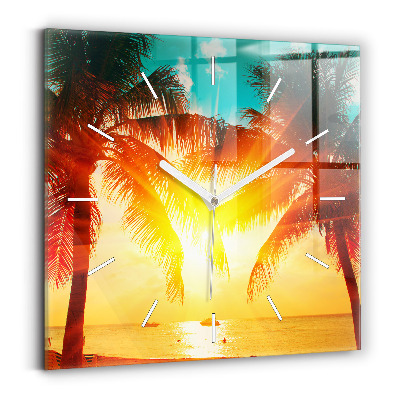 Kwadratowy zegar Wakacje Odpoczynek Lato