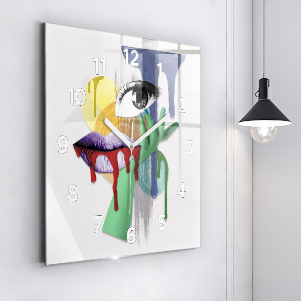 Kwadratowy zegar Surrealistyczny kolaż