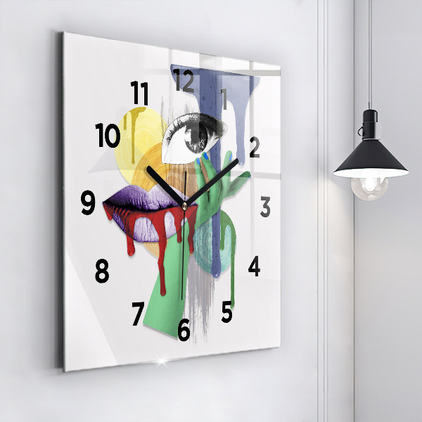 Kwadratowy zegar Surrealistyczny kolaż