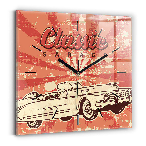 Kwadratowy zegar Vintage Retro auto