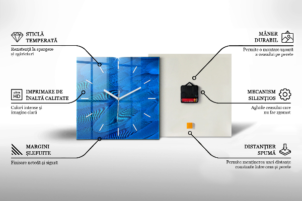 Kwadratowy zegar Malowany profil konia
