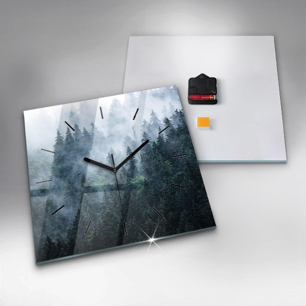 Zegar na ścianę kwadratowy Mglisty górski Krajobraz