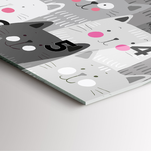 Zegar na ścianę kwadratowy Wzór z kotami