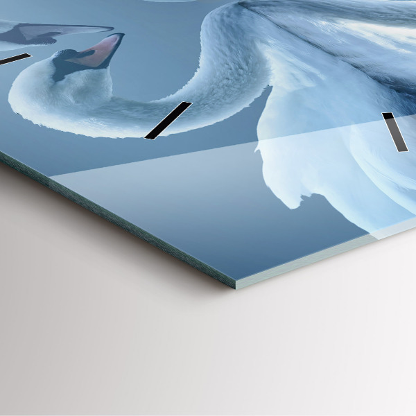 Kwadratowy zegar Łabędzie w serce