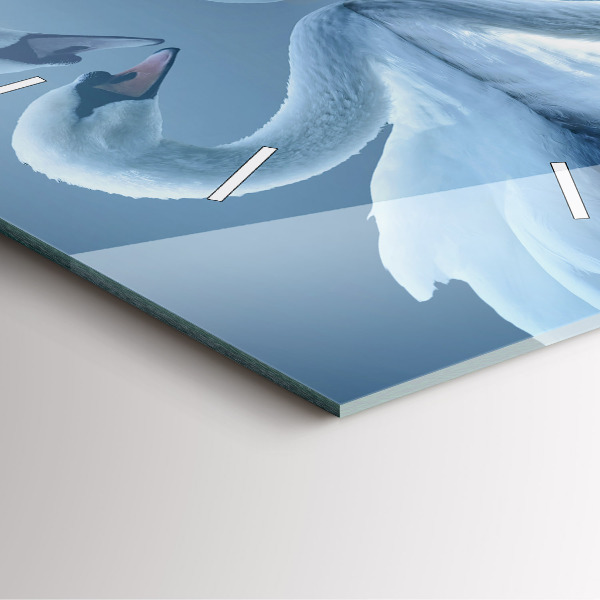 Kwadratowy zegar Łabędzie w serce