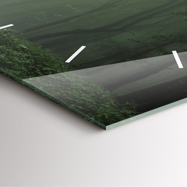 Kwadratowy zegar Mglisty las o poranku