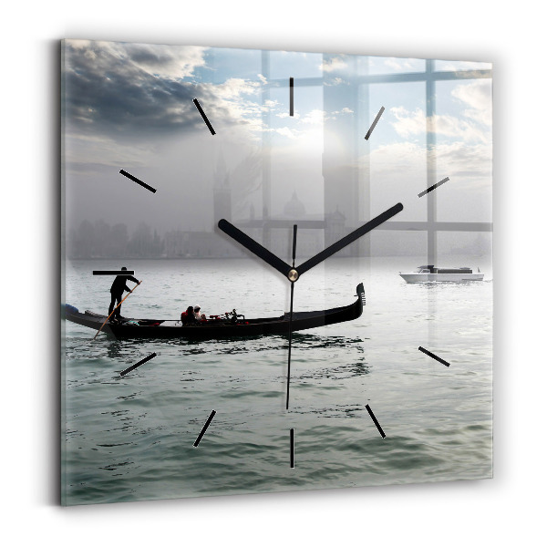 Kwadratowy zegar Gondola w Wenecji