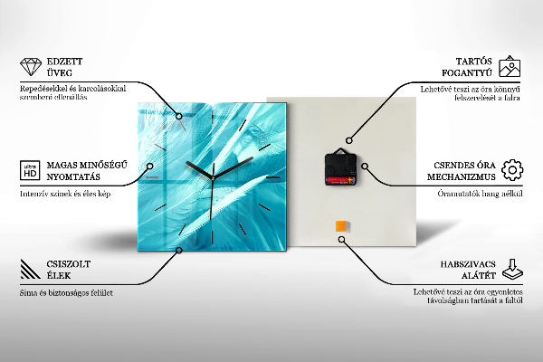 Kwadratowy zegar Malowana postura słonia