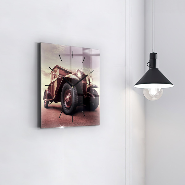 Kwadratowy zegar Samochód w stylu Vintage