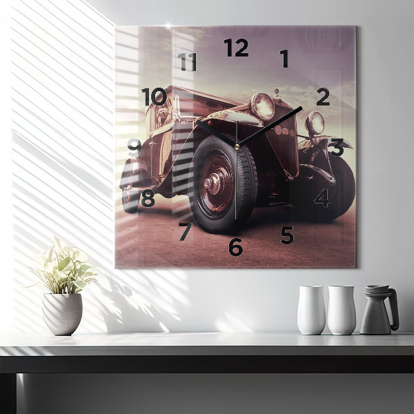 Kwadratowy zegar Samochód w stylu Vintage