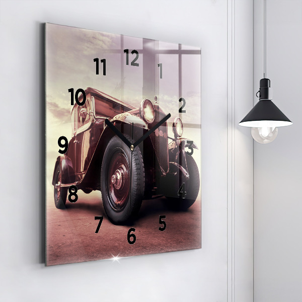 Kwadratowy zegar Samochód w stylu Vintage