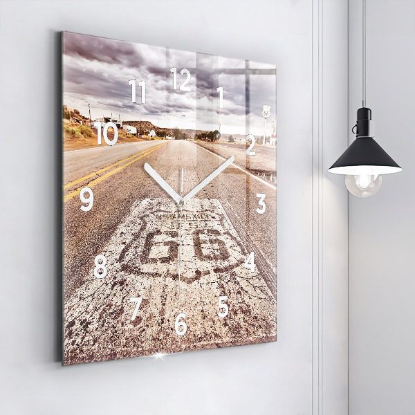 Kwadratowy zegar droga Route 66 USA
