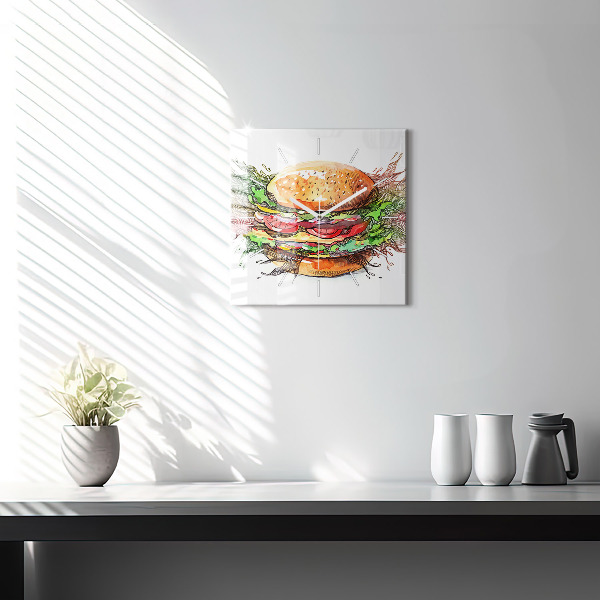 Kwadratowy zegar Burger z serem XXL