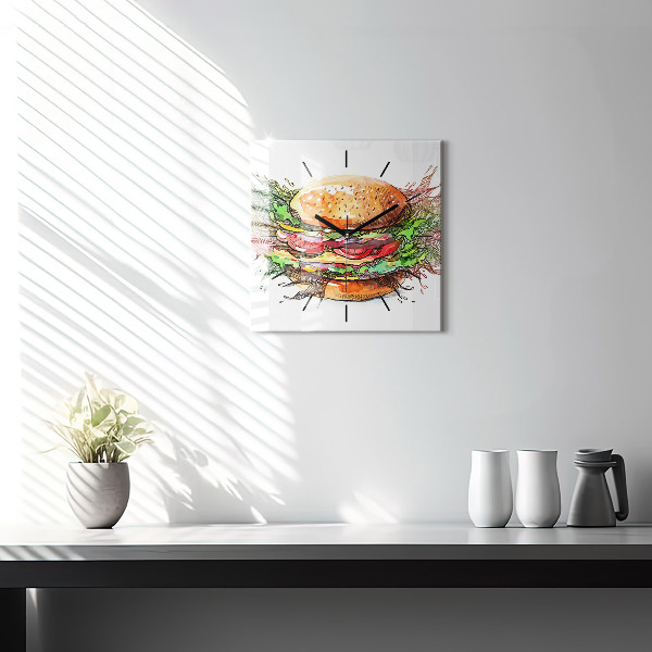 Kwadratowy zegar Burger z serem XXL