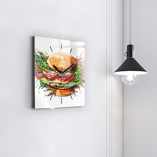 Kwadratowy zegar Burger z serem XXL