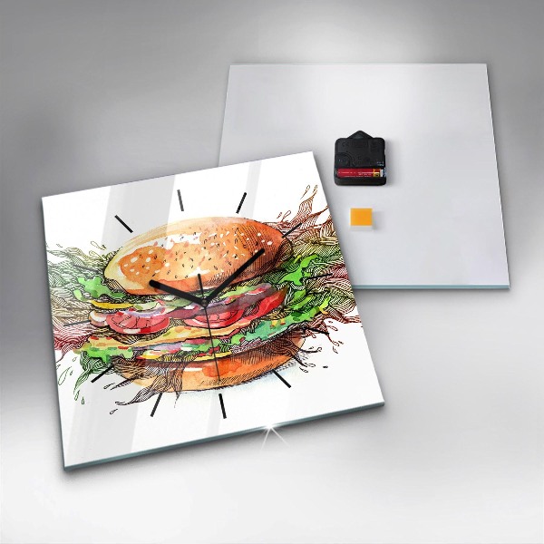 Kwadratowy zegar Burger z serem XXL