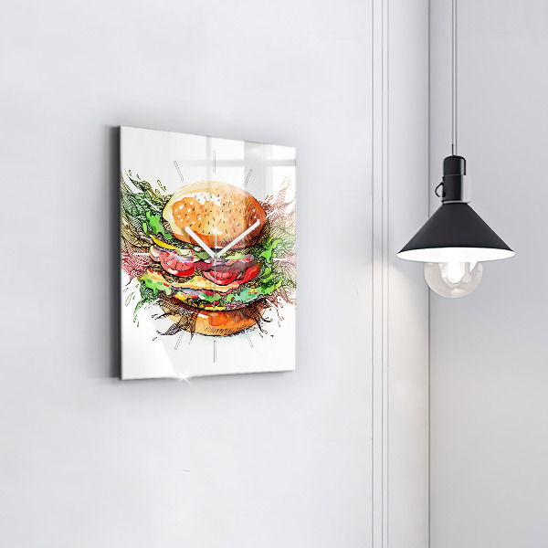 Kwadratowy zegar Burger z serem XXL