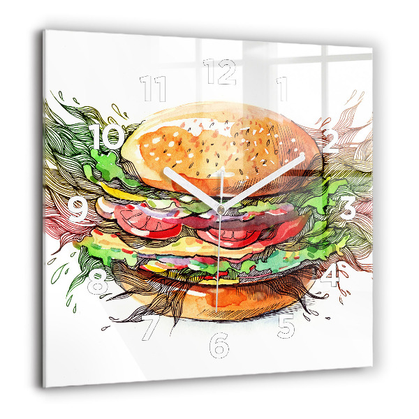 Kwadratowy zegar Burger z serem XXL