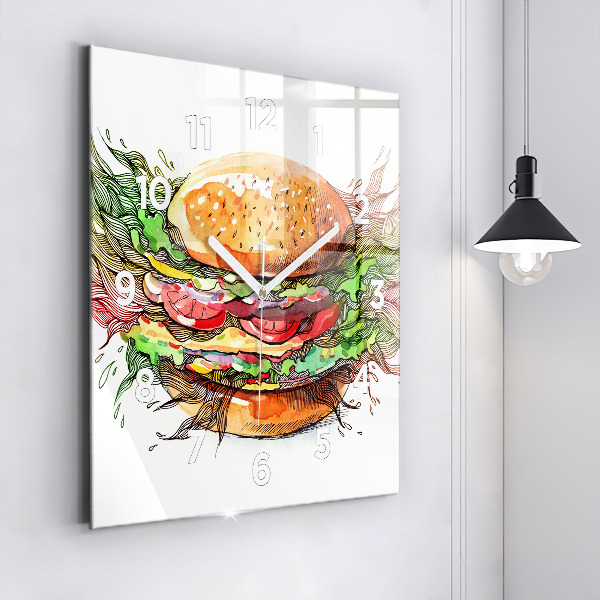 Kwadratowy zegar Burger z serem XXL