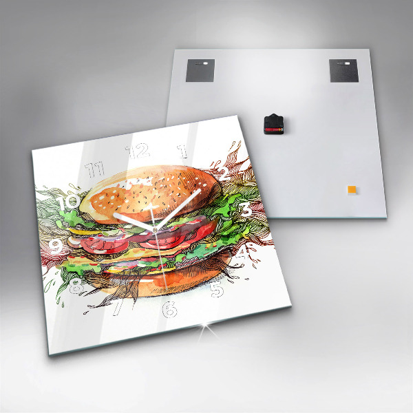 Kwadratowy zegar Burger z serem XXL
