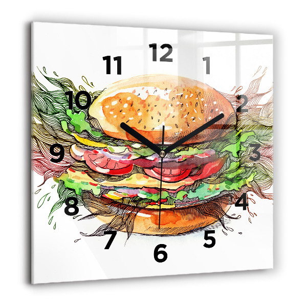 Kwadratowy zegar Burger z serem XXL