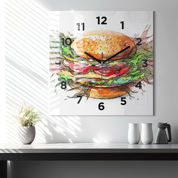 Kwadratowy zegar Burger z serem XXL