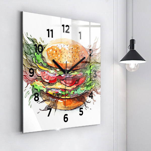 Kwadratowy zegar Burger z serem XXL