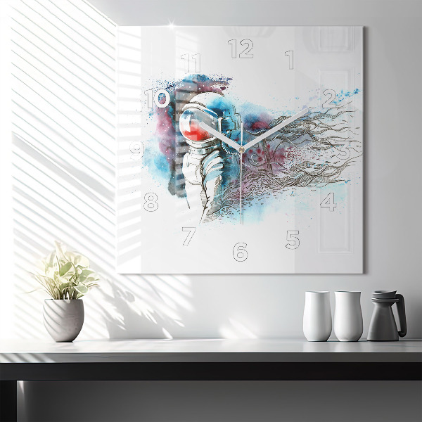 Kwadratowy zegar Abstrakcja astronauta