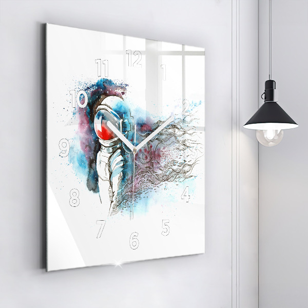 Kwadratowy zegar Abstrakcja astronauta