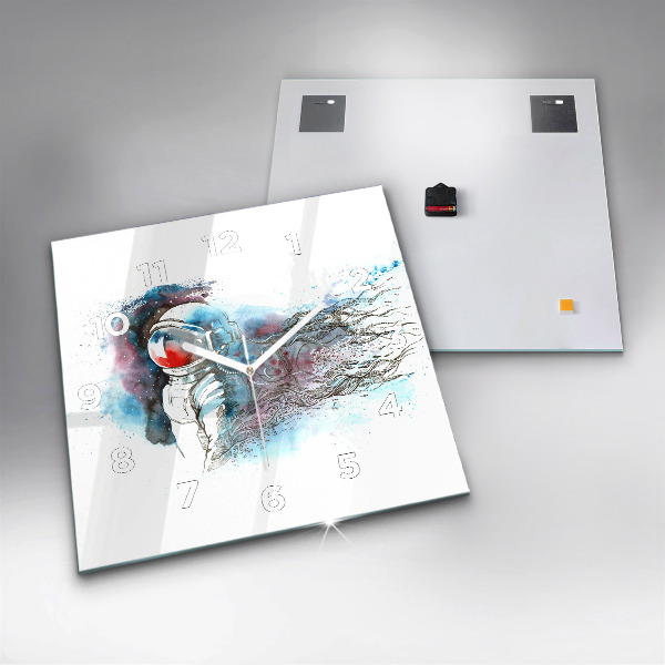 Kwadratowy zegar Abstrakcja astronauta