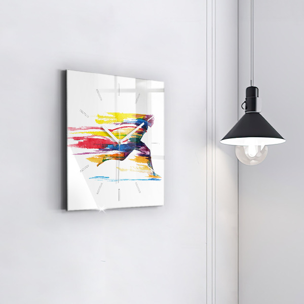 Kwadratowy zegar Ilustracja biegacza