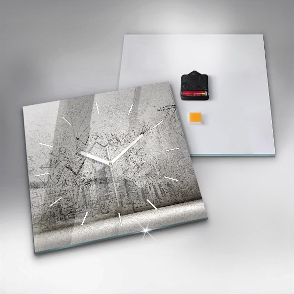 Kwadratowy zegar Szkic Miasta