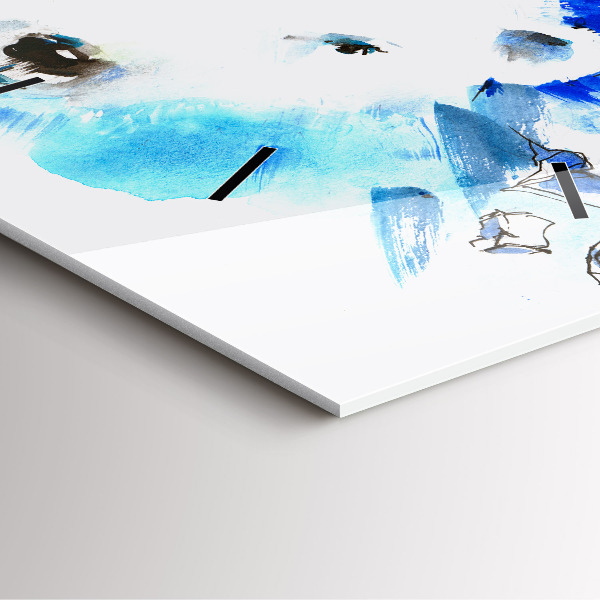 Kwadratowy zegar Niedźwiedź na tle lodu